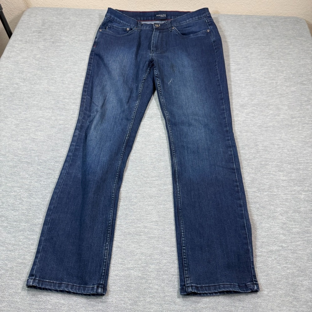 JACHS New York Jeans Men 34x32 Blue Straight Leg Denim Casual Stretch Tribeca
